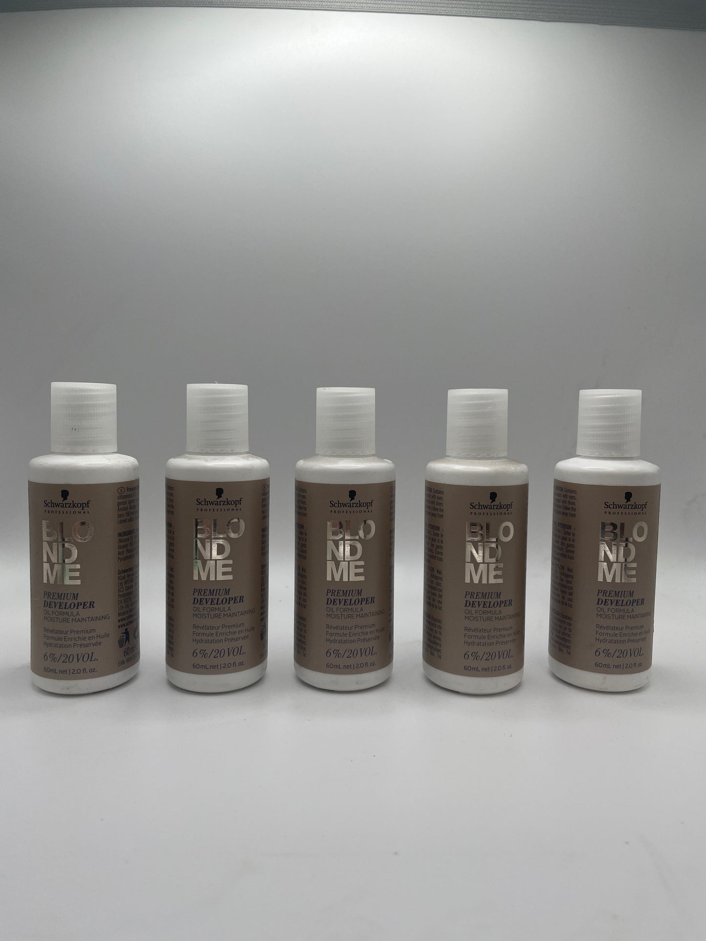 5 Pack Blonde Me Schwarzkopf Color Developer 6% 20 volume 2 oz each