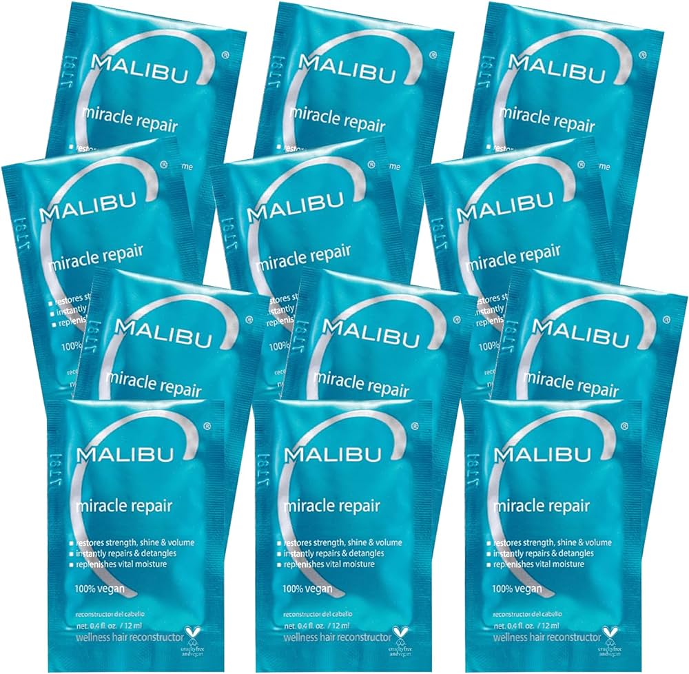 12 Pack Malibu C Miracle Repair Hair Reconstructor, 0.4 oz