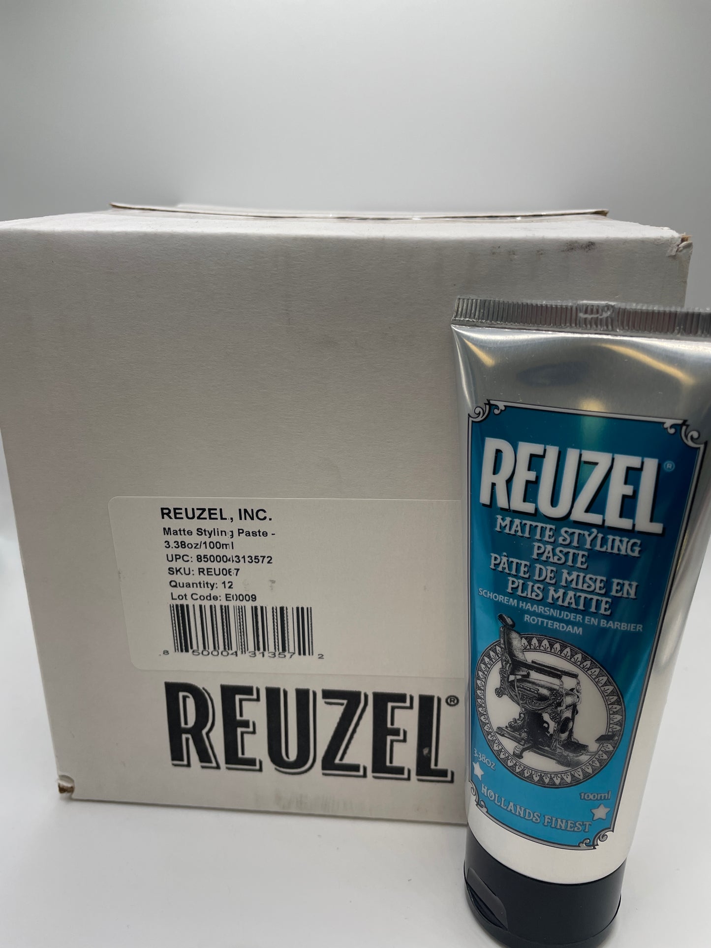 1 Case (12 Tubes) Reuzel Matte Styling Paste 3.38 oz each