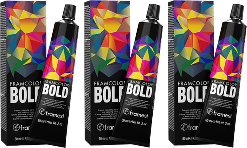 3 Pack Framesi Framcolor Bold Hair Coloring Cream 2 Oz Titanium