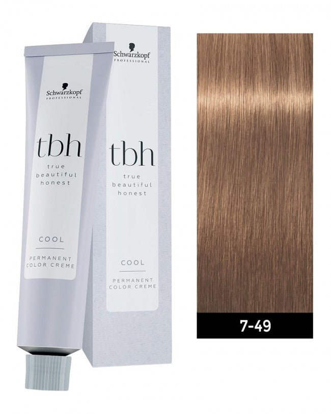 2 Pack Schwarzkopf TBH true beautiful honest Permanent Color 2.1 oz 7-49