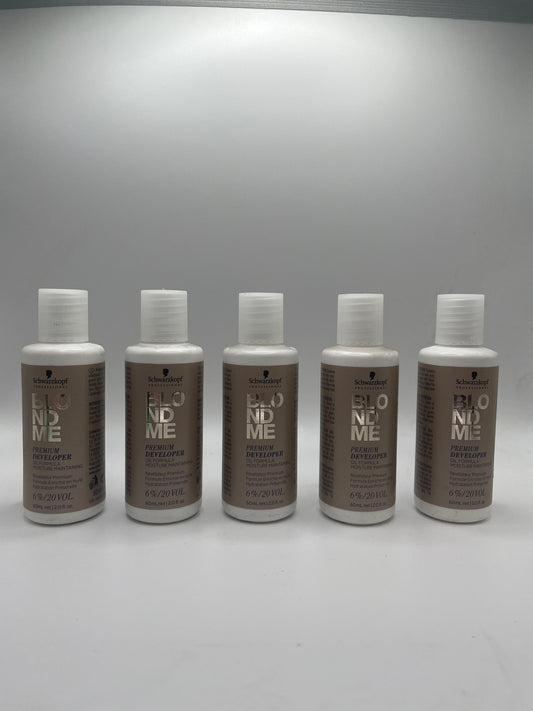5 Pack Blonde Me Schwarzkopf Color Developer 6% 20 volume 2 oz each