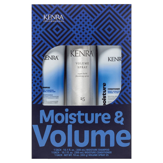 Kenra Trio Moisture and Volume Shampoo, Conditioner, Kenra 25 Hairspray 10 oz