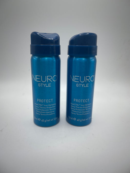 2 Pack Paul Mitchell Neuro Protect Heatctrl Iron Hairspray 1.5 oz