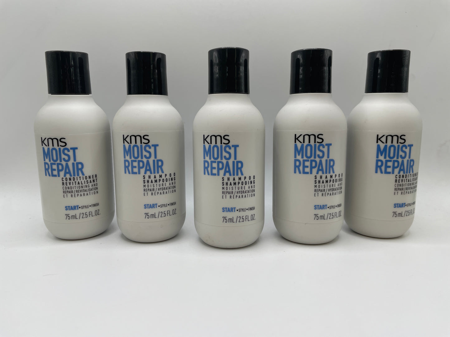 5 Pack KMS Moist Repair Conditioner 2.5 fl.oz. Travel Size