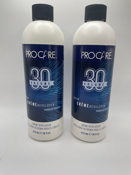 2 Pack Procare 30 volume extra lift creme developer 16fl.oz.