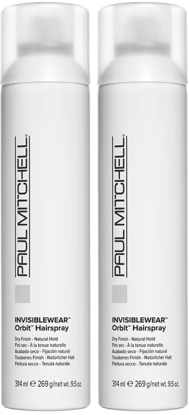 2 Pack Full Size Paul Mitchell Invisiblewear Orbit Hairspray 9.5 oz