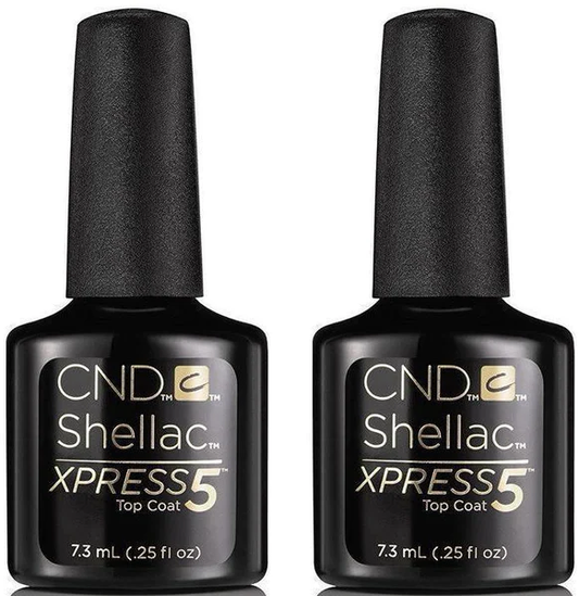 2 Pack CND Shellac Xpress5 Top Coat, 7.3 ml