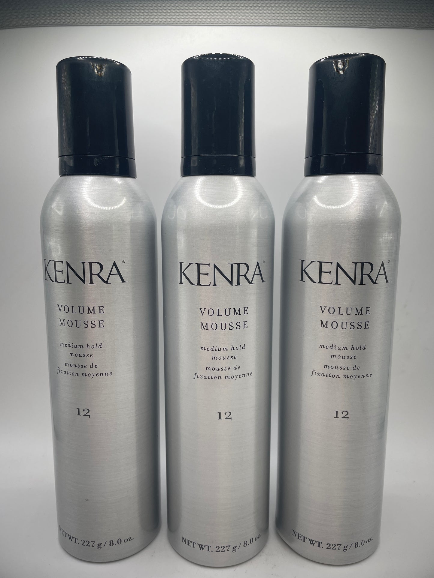 3 Pack Kenra Volume Hair Mouse # 12 Medium Hold 8 oz.