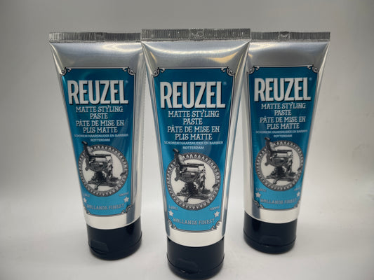 3 Pack Reuzel Matte Styling Paste 3.38 oz 3 Tubes