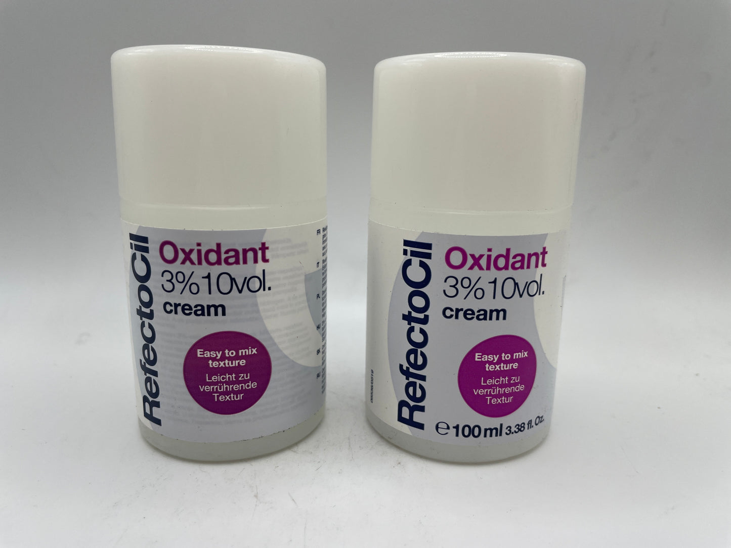 2 Pack RefectoCil Oxidant 3% 10 Volume Cream Developer 3.3 oz