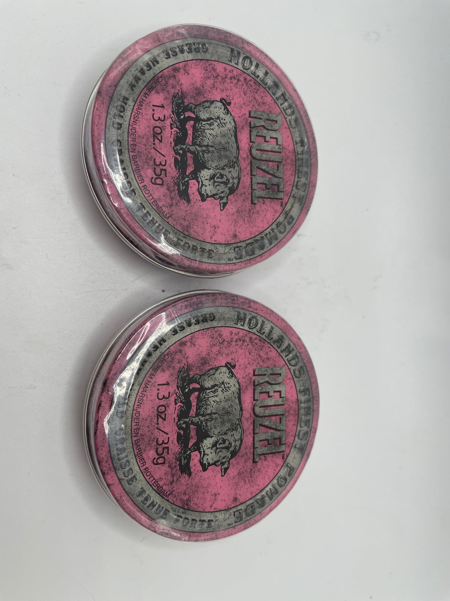 2 Pack REUZEL Hollands finest Pink Pomade 1.3oz GREASE heavy Hold