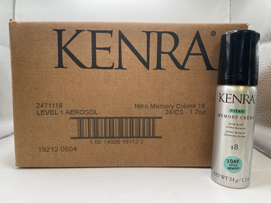 24 Pack Kenra Nitro Memory Crème Firm Hold #18 1.2 oz each
