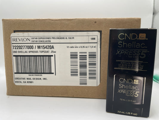 Case of 12 CND Shellac Xpress5 Top Coat, 7.3 ml