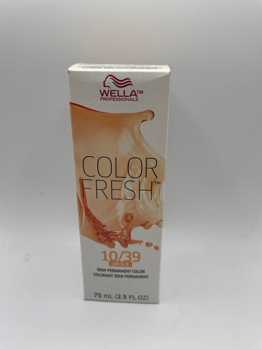 2 pack WELLA COLOR FRESH WARM 10/39 LIGHTEST BLONDE GOLD ASH