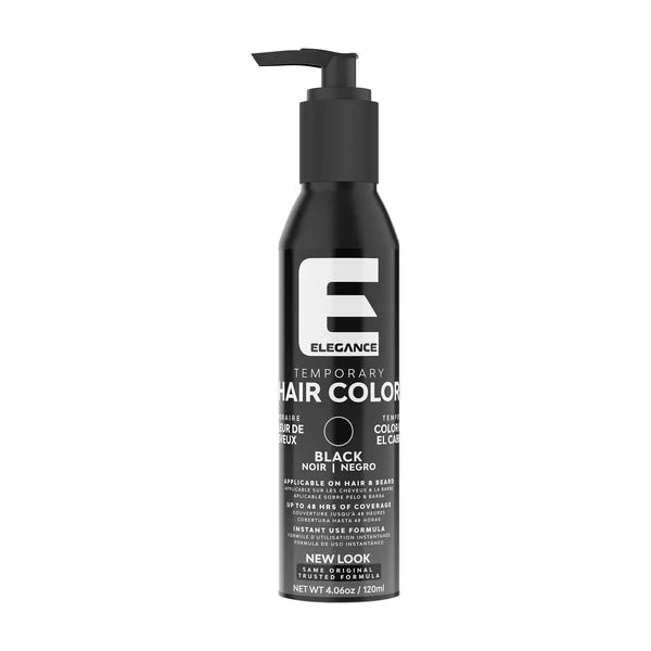 Elegance Temporary Hair Color for Hair & Beard- Black 4.06 oz