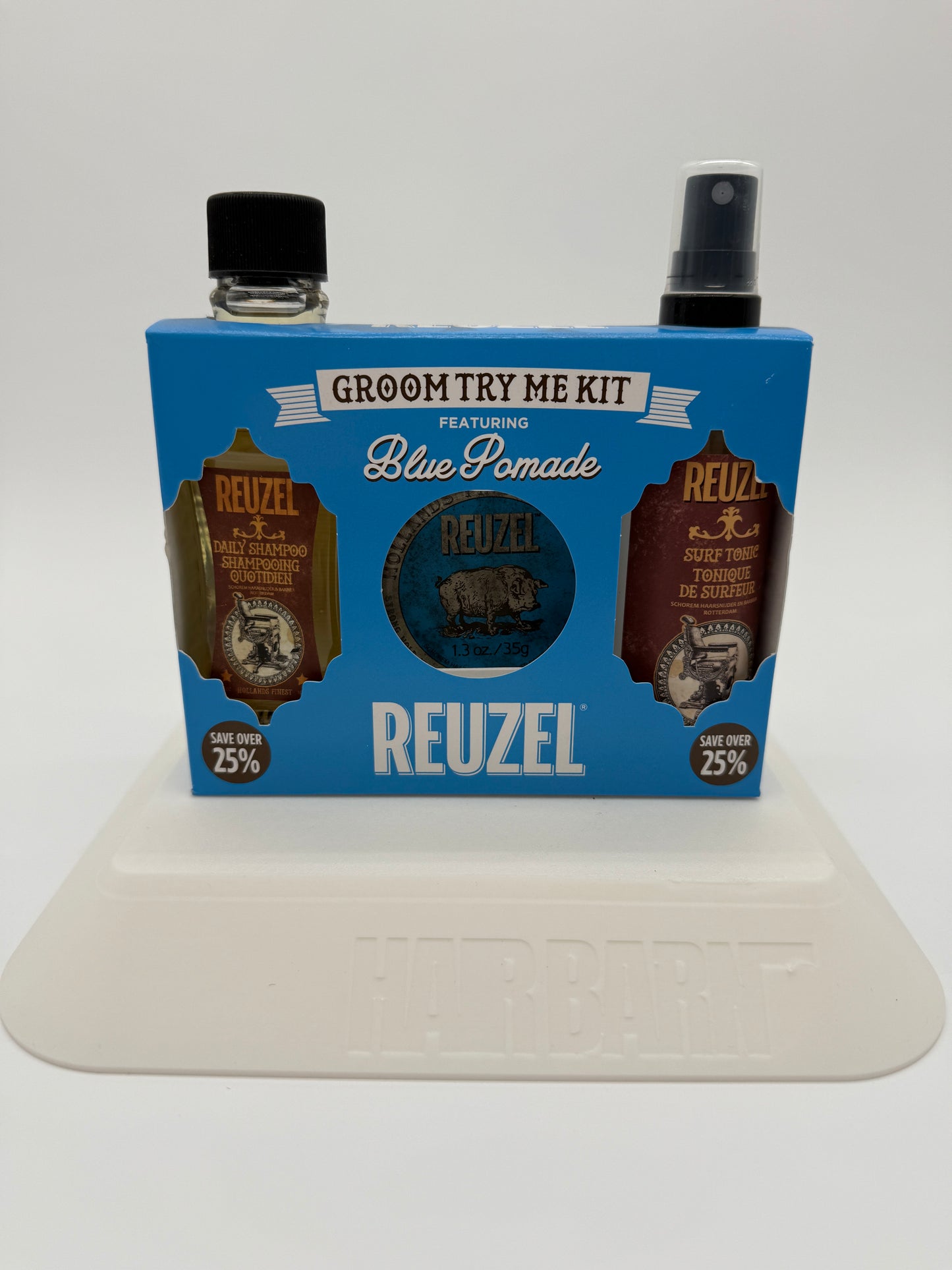 Reuzel Groom Try Me Kit Blue Pomade, Tonic, & Shampoo