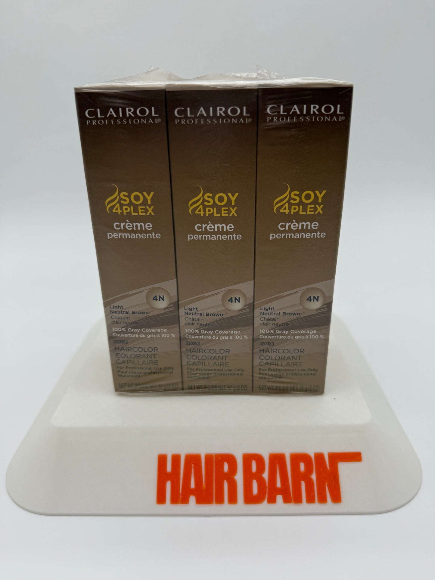 2 Pack CLAIROL SOY4PLEX PERMANENT HAIR COLOR CREAM 2 oz 4N