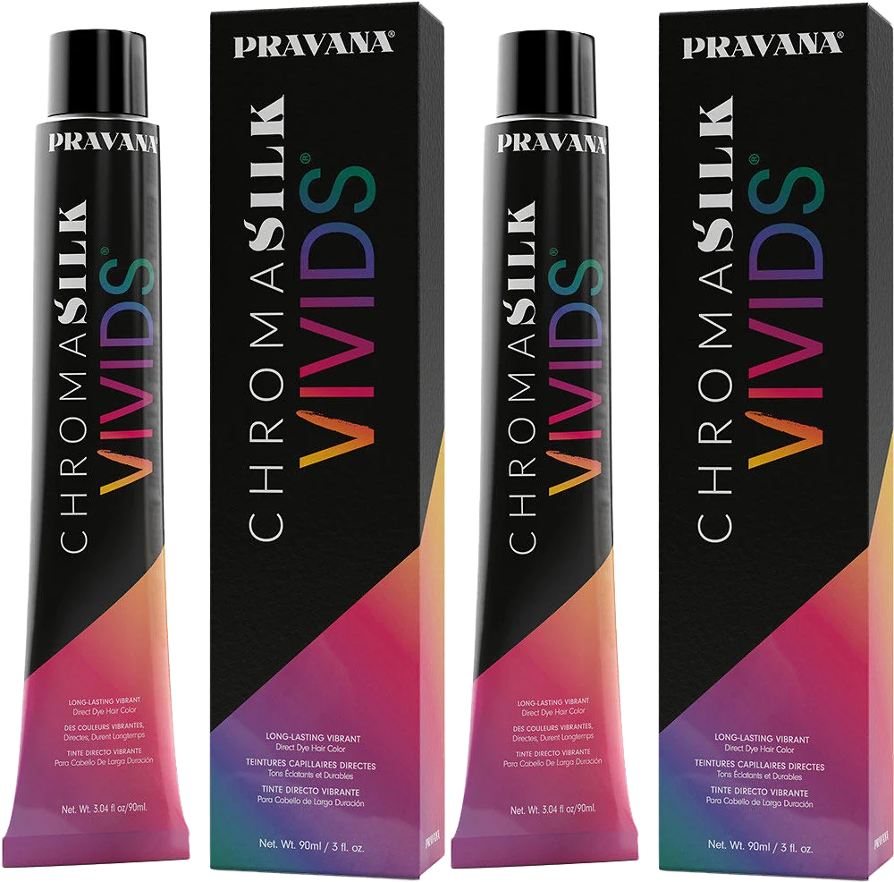 2 Pack Pravana ChromaSilk Hair Color DirectDye Yellow
