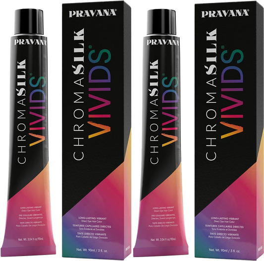 2 Pack Pravana ChromaSilk Hair Color DirectDye Yellow