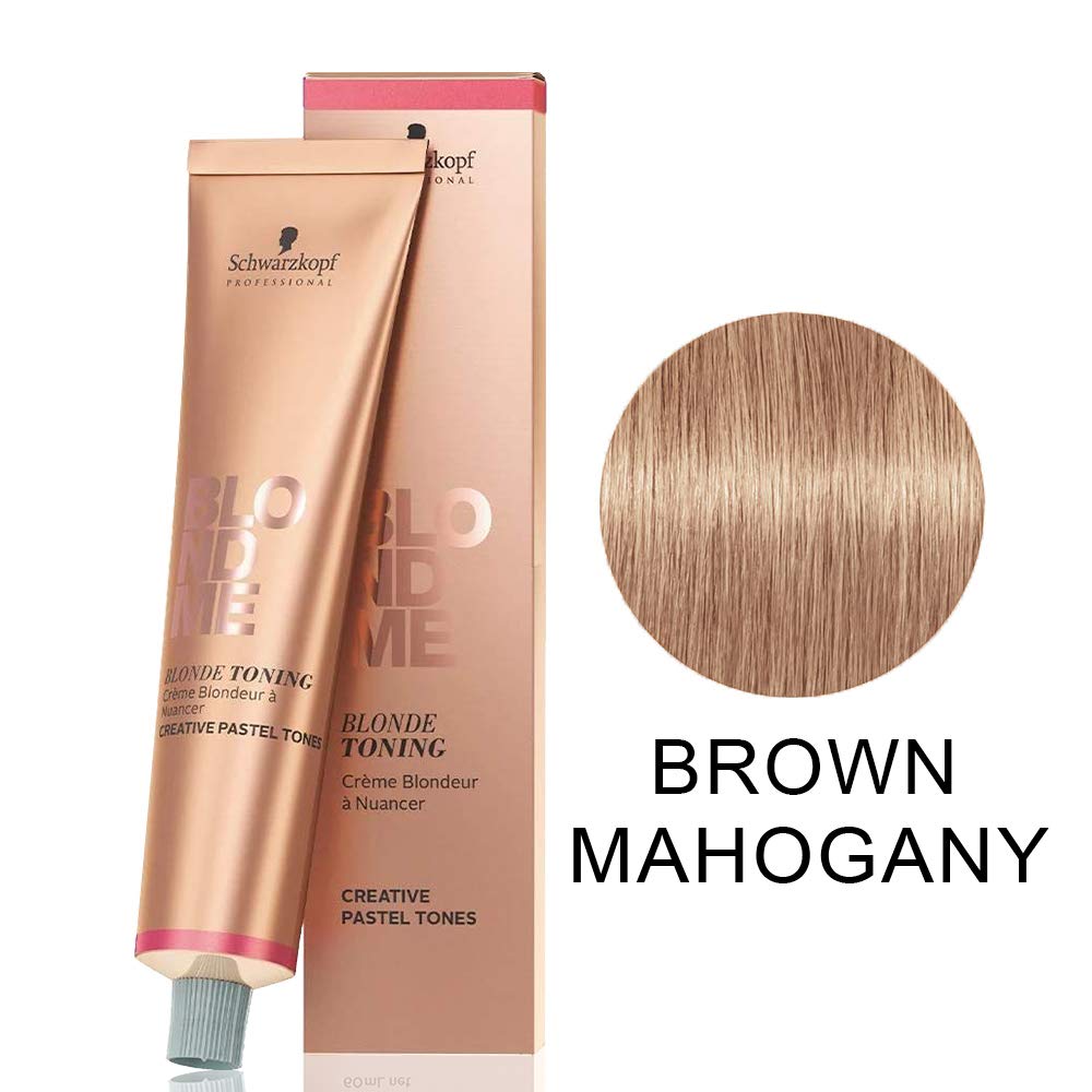 2 Pack Schwarzkopf BLONDME bond enforcing creme T-brown mahogany 2.2 oz