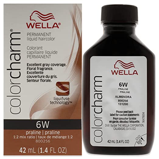 2 Pack Wella Color Charm Permanent Liquid Hair Color Gray Coverage 6W Praline