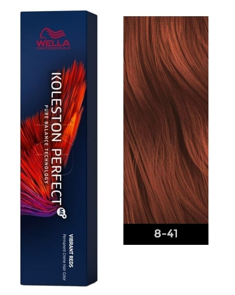 Wella Koleston Permanent Hair Color Creme 8/41 Light Blonde / Red Ash